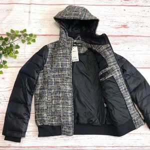 MEMBERS ONLY Jacket Tweed Puffer Wool Blend Bomber